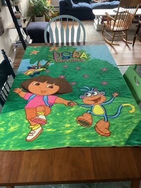 Dora the Explorer Fleece Blanket Kids Throw Nickelodeon 2004 Y2K